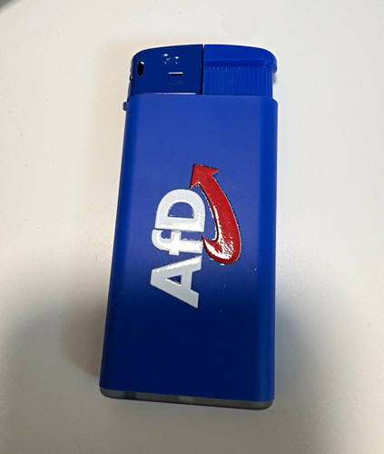 Afd werbe feuerzeug blau - afd, mit
